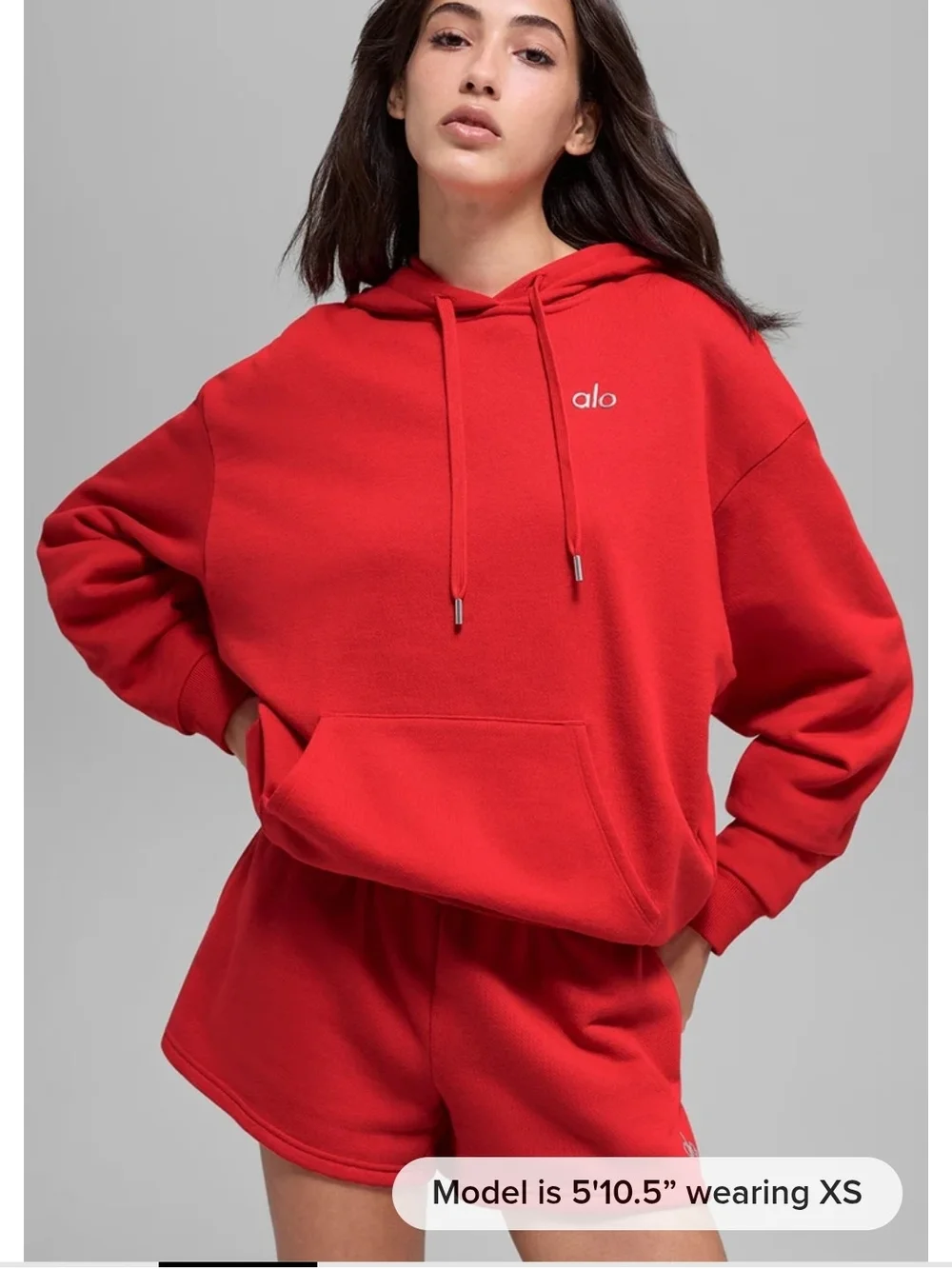 ALO Yoga Women’s Red Logo Drawstring Hoodie